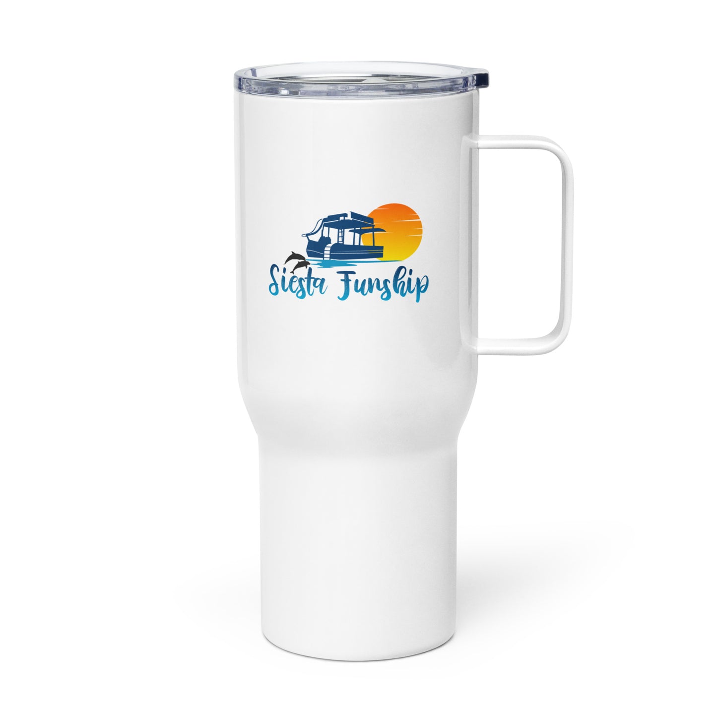 Travel mug with a handle