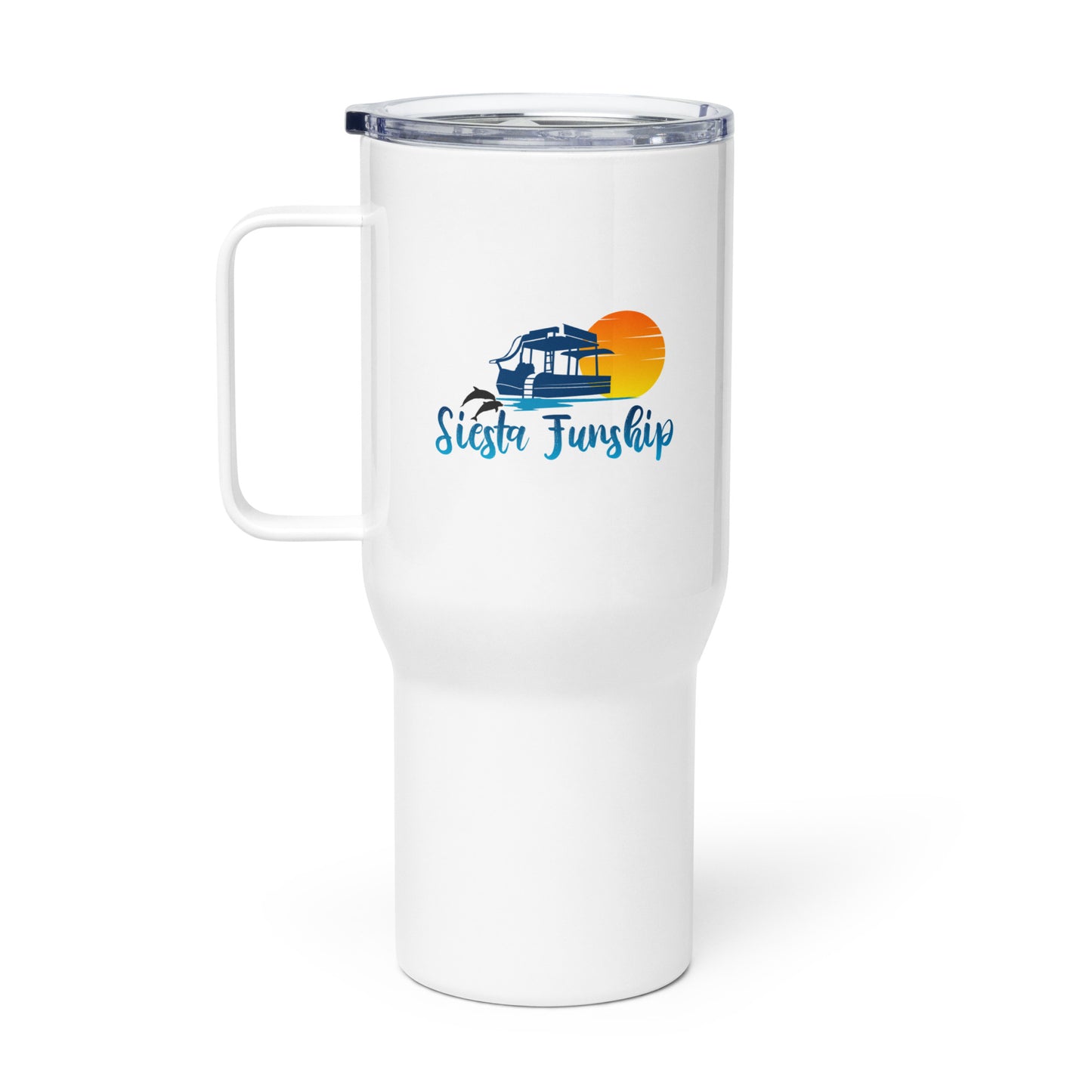 Travel mug with a handle