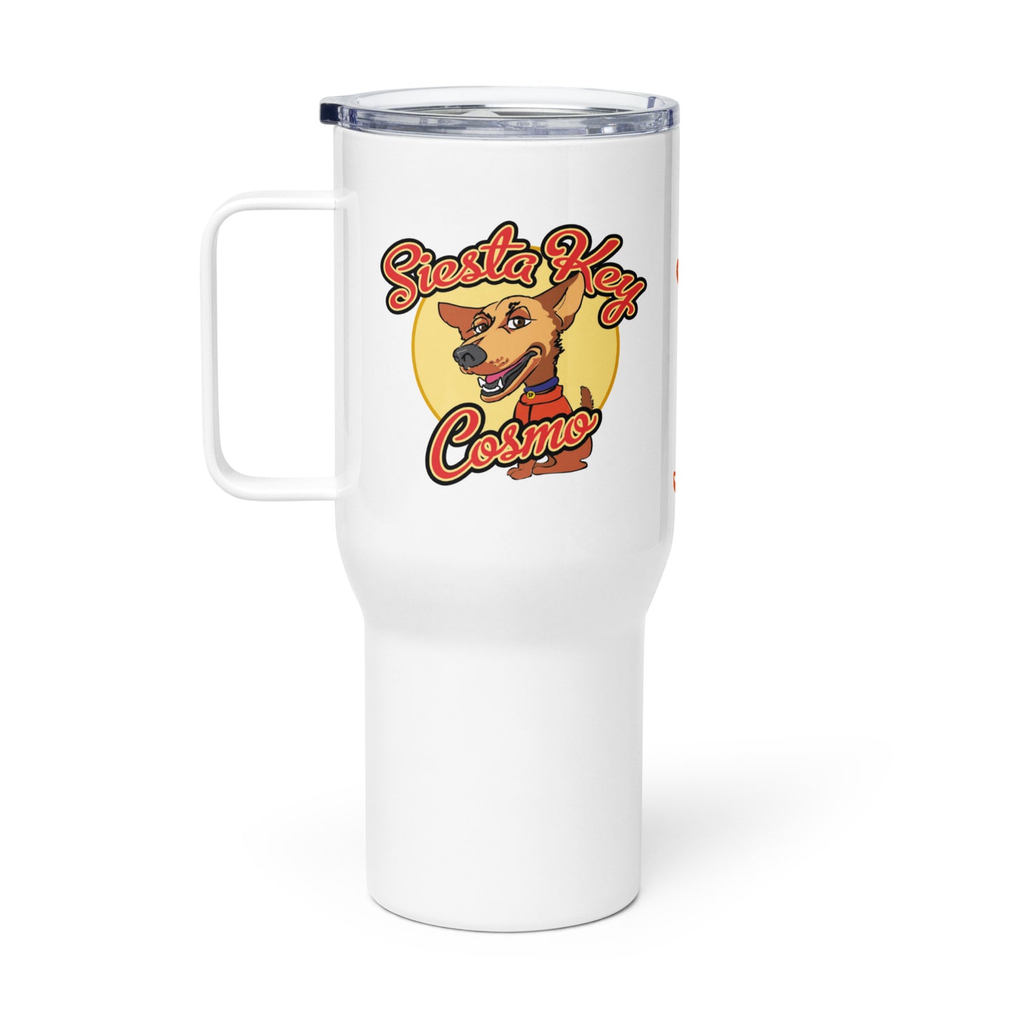 Travel mug with a handle